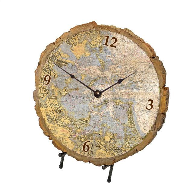 Boston Harbor MA - Wood Clock