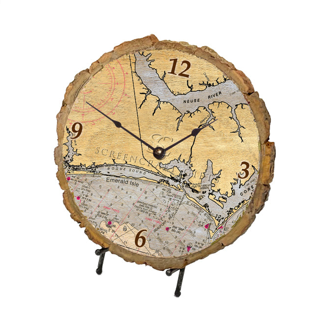 Emerald Isle, NC - Wood Clock