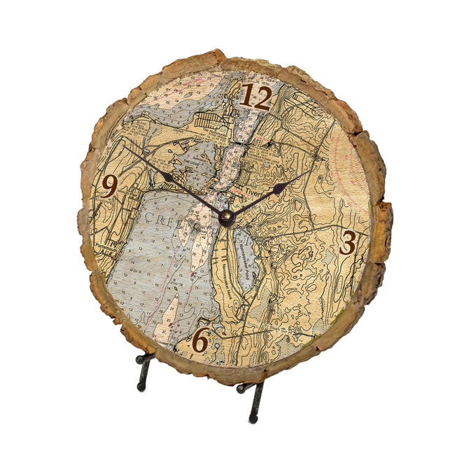 Tiverton, RI - Wood Clock