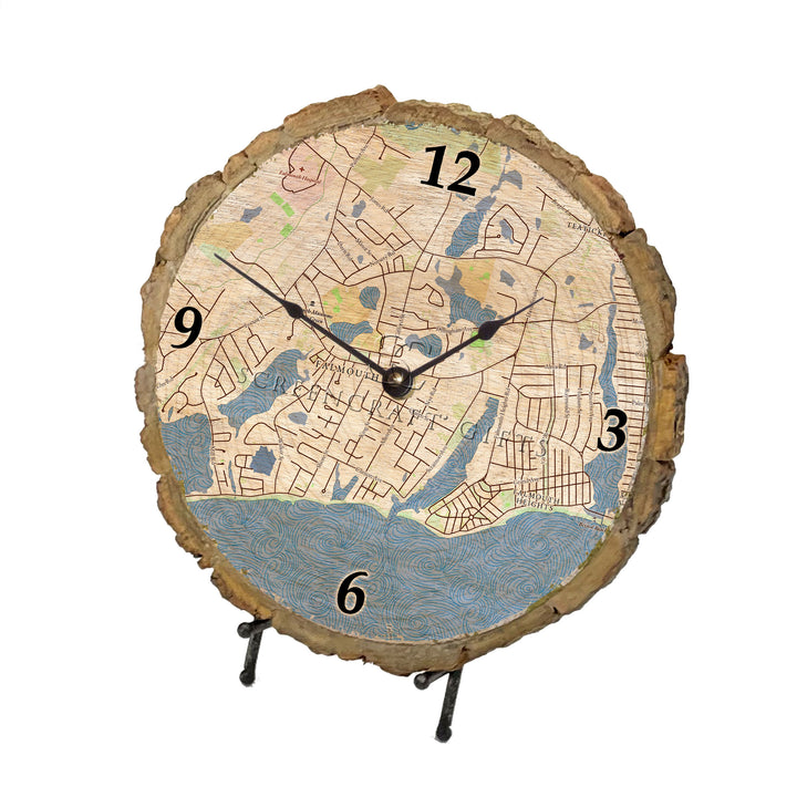 Your Neighborhood Map - Wood Clock