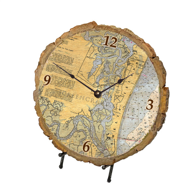 Amelia Island, FL - Wood Clock