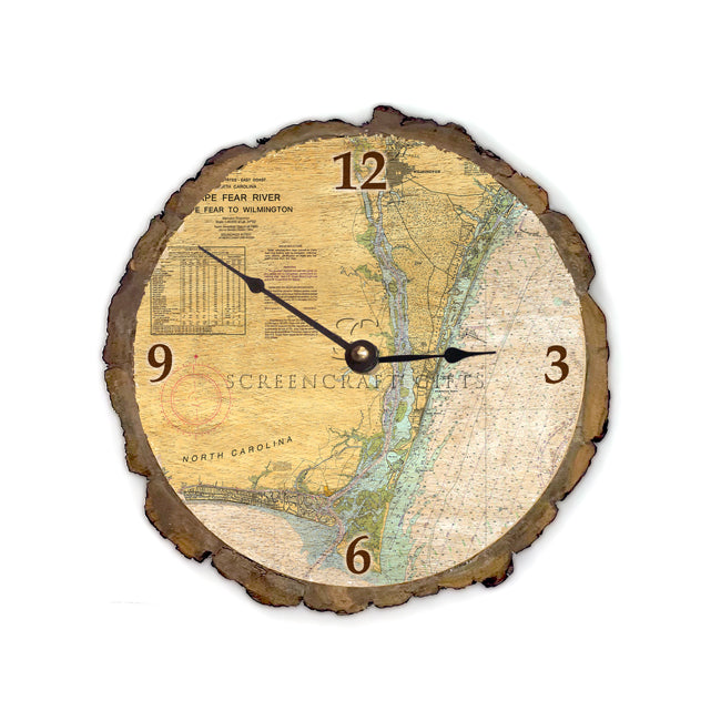 Cape Fear, NC - Wood Clock