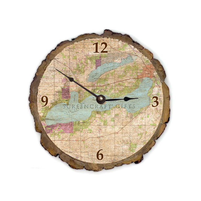 Lake Geneva, WI - Wood Clock