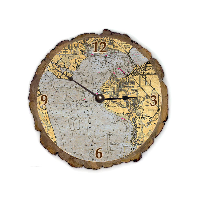 Punta Gorda, FL- Wood Clock