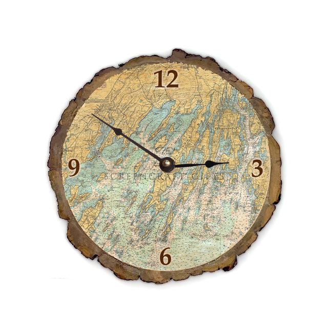 Brunswick, ME - Wood Clock