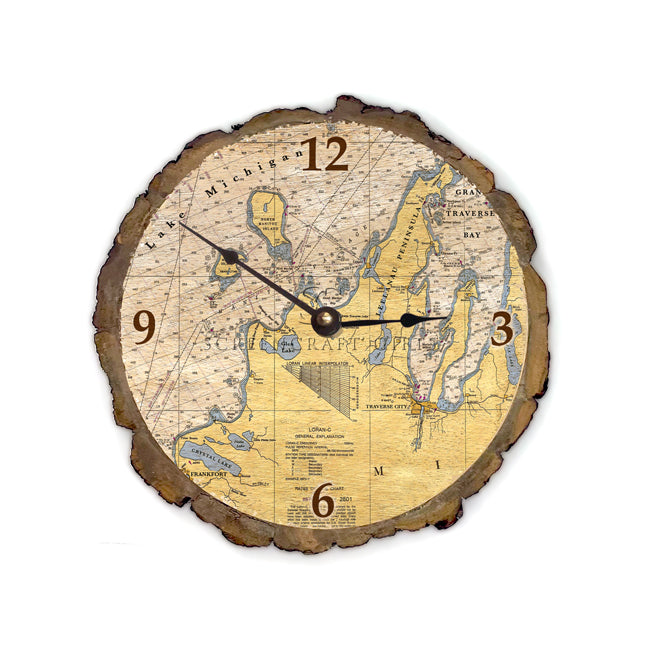 Traverse City, MI -  Wood Clock
