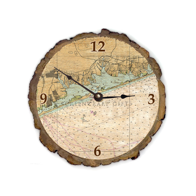 Moriches Bay, NY - Wood Clock