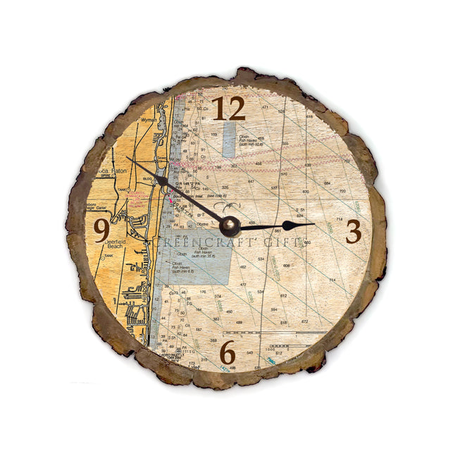 Deerfield Beach, FL - Wood Clock