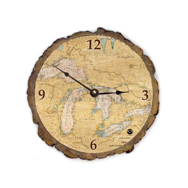 The Great Lakes - Wood Clock