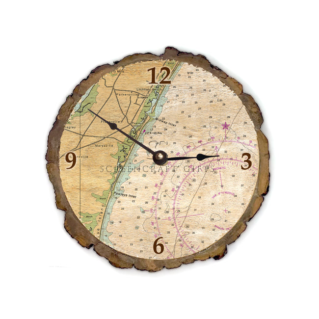 Pawleys Island, SC - Wood Clock