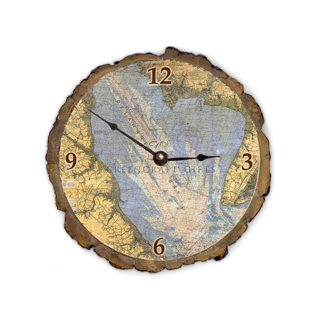 Delaware Bay- Wood Clock