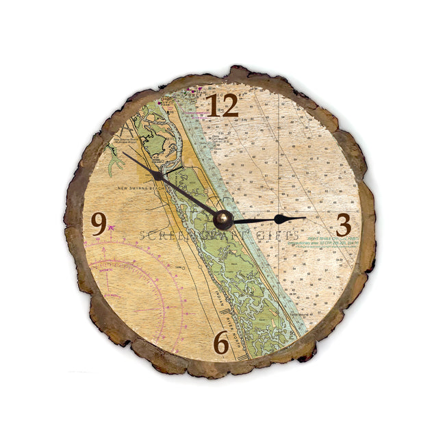 New Smyrna Beach, FL - Wood Clock