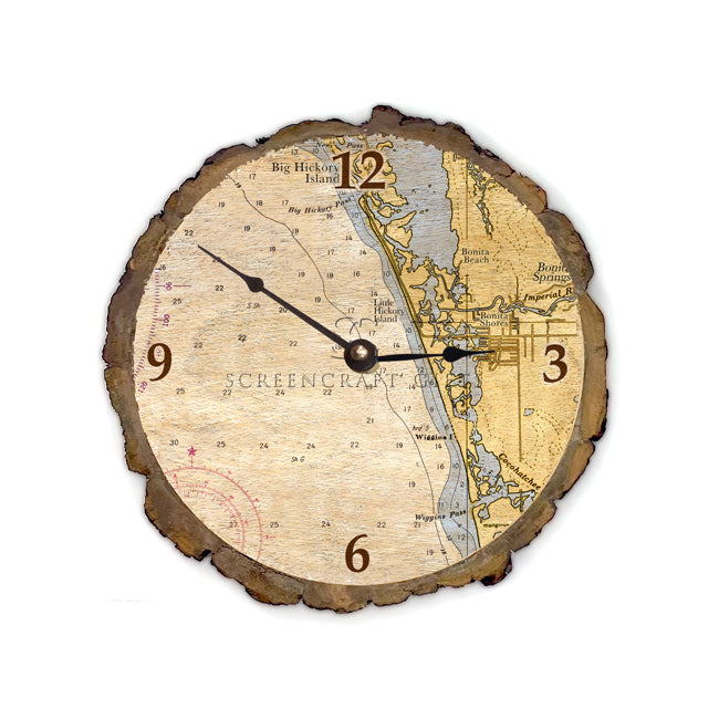 Bonita Springs, FL - Wood Clock