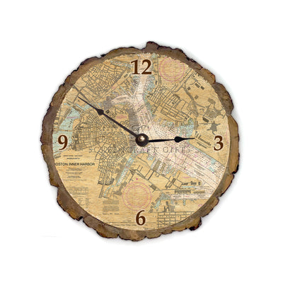 Boston, MA - Wood Clock