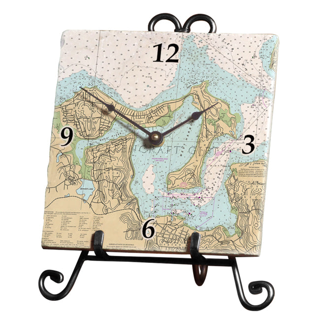 Oyster Bay, NY - Marble Desk Clock