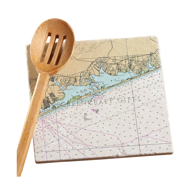 Moriches Bay, NY - Marble Trivet