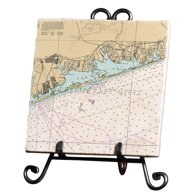 Moriches Bay, NY - Marble Trivet