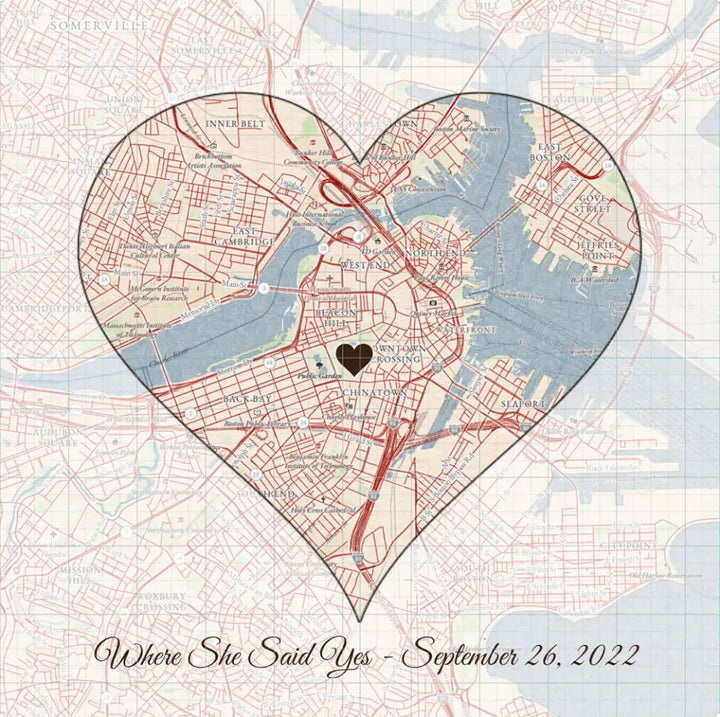 Create Your Own Map Gift - Heart Shaped Map