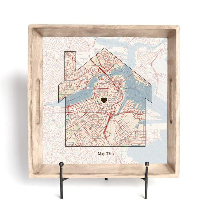 Home Is Where The Heart Is - Natural Tray and Coaster Gift Set