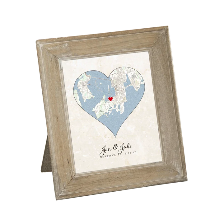 Custom Heart Map - Framed Art