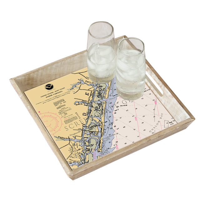 Wrightsville Beach, NC - Wood Serving Tray