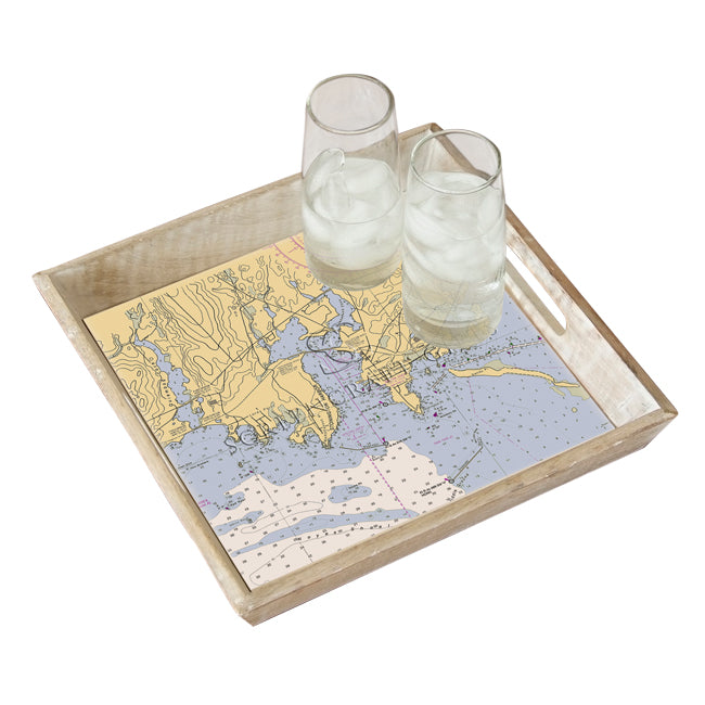 Stonington, CT - Wood Serving Tray