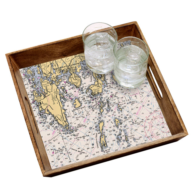 Boothbay Harbor, ME- Wood Serving Tray