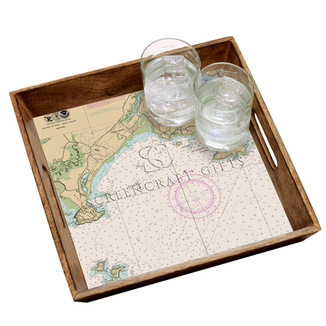 Scarborough, ME  - Wood Serving Tray
