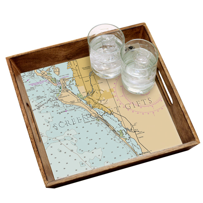 Siesta Key, FL - Wood Serving Tray