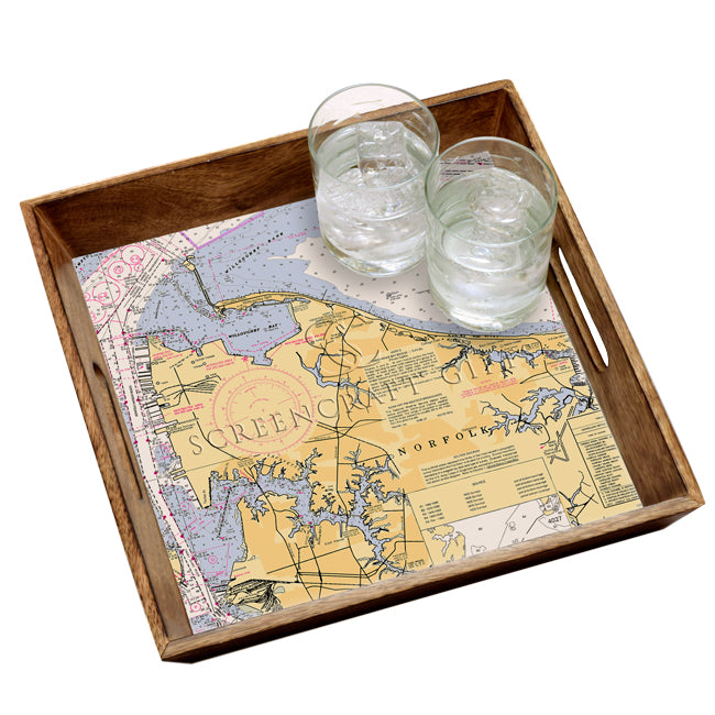 Norfolk, VA - Wood Serving Tray