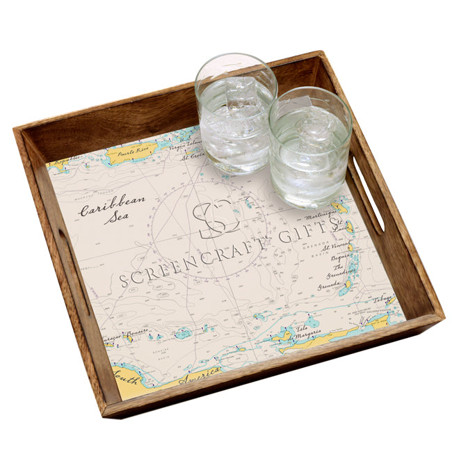 The Caribbean Sea- Wood Serving Tray