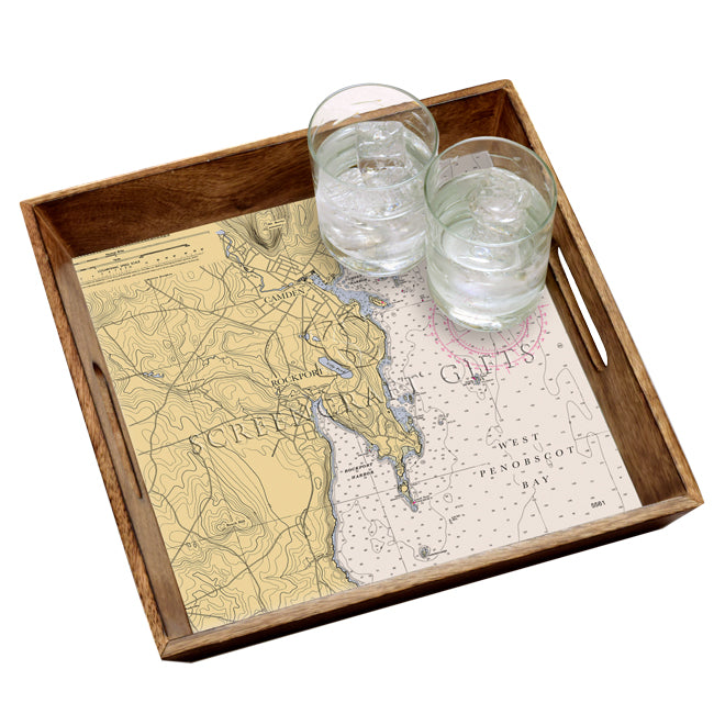 Rockport, ME - Wood Serving Tray