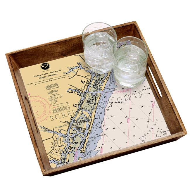 Wrightsville Beach, NC - Wood Serving Tray