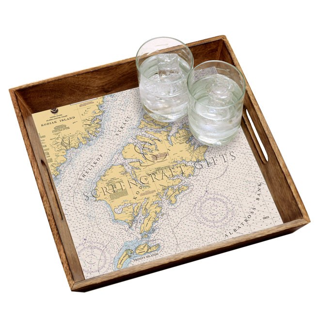 Kodiak Island, AK - Wood Serving Tray