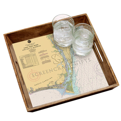 Cape Fear, NC - Wood Serving Tray