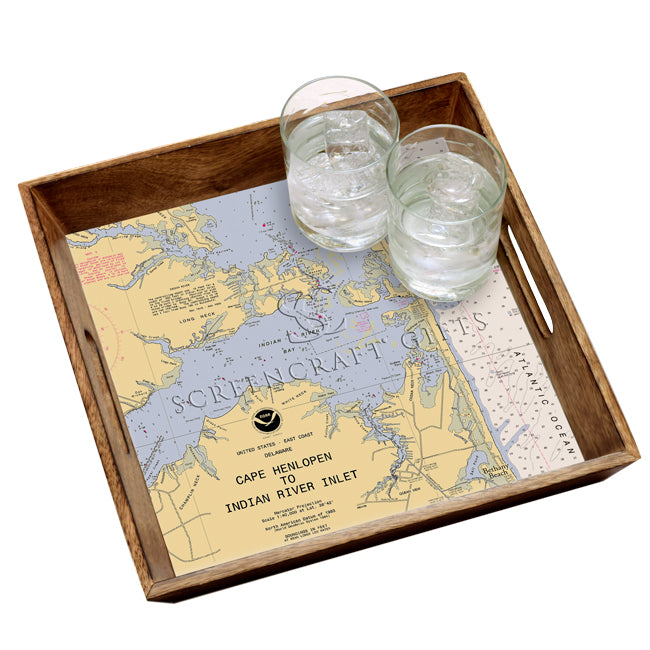 Indian River, DE - Wood Serving Tray