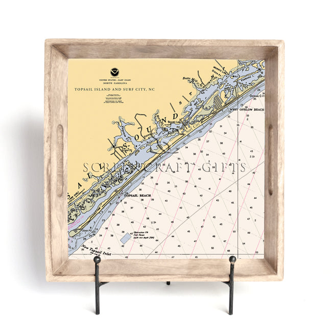 Surf City, NC  - Wood Serving Tray