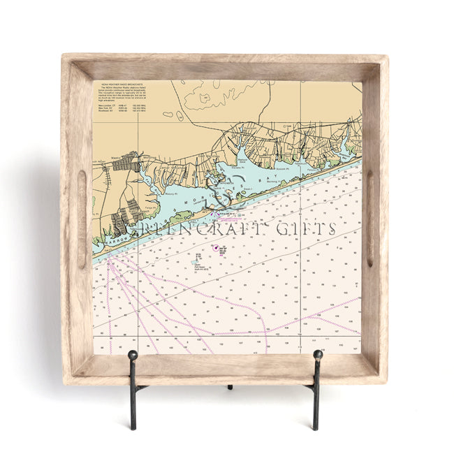 Moriches Bay, NY - Wood Serving Tray