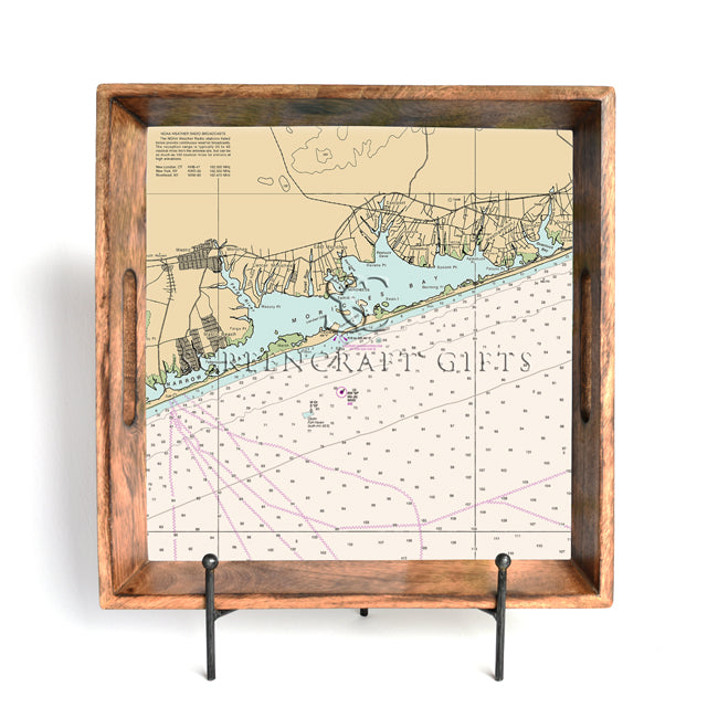 Moriches Bay, NY - Wood Serving Tray