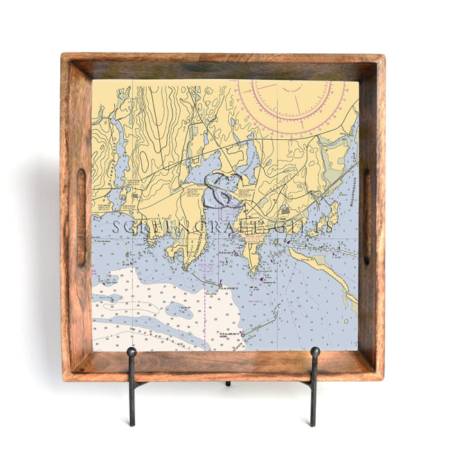 Stonington, CT - Wood Serving Tray