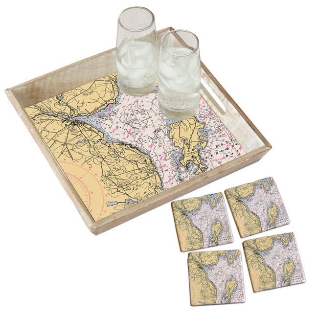 Belfast, ME  - Wood Serving Tray