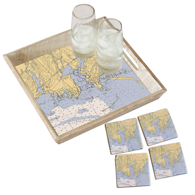 Stonington, CT - Wood Serving Tray
