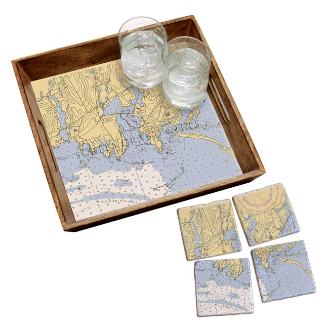 Stonington, CT - Wood Serving Tray