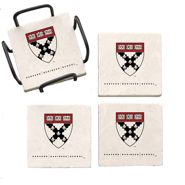 Harvard University Business School Marble Coaster Set