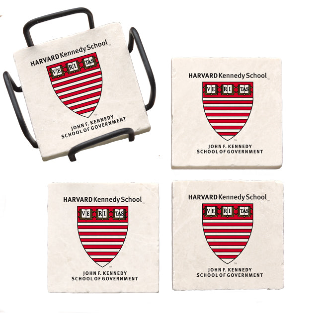 Harvard University Kennedy School Marble Coaster Set