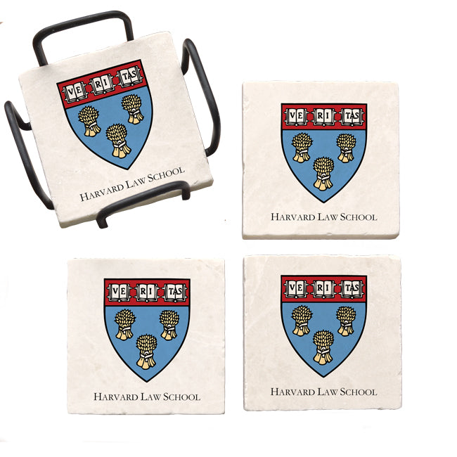 Harvard University Law School Marble Coaster Set