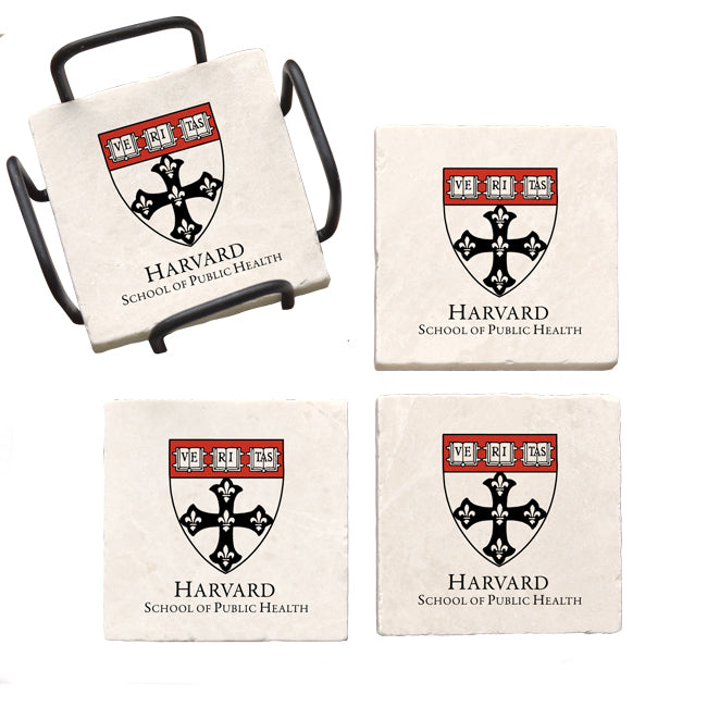 Harvard University School of Public Health Marble Coaster Set