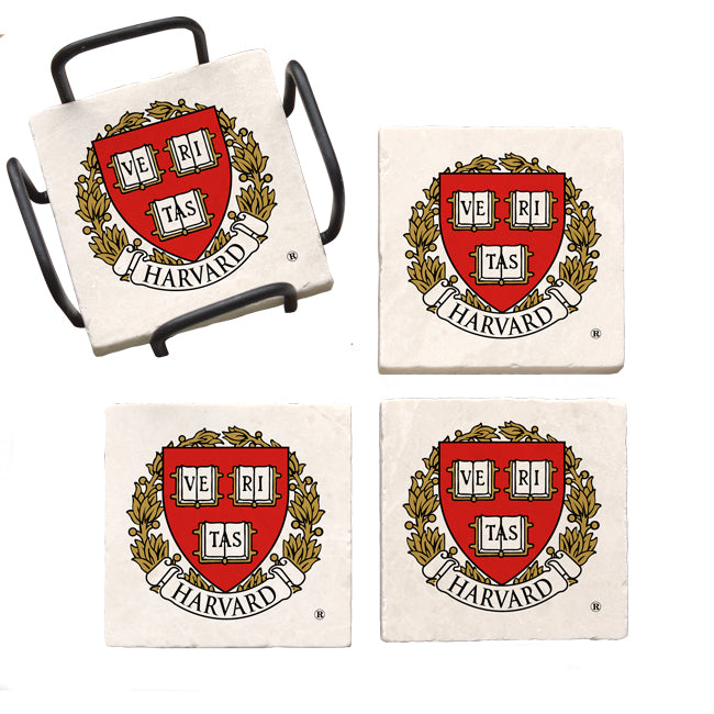 Harvard University Marble Coaster Set