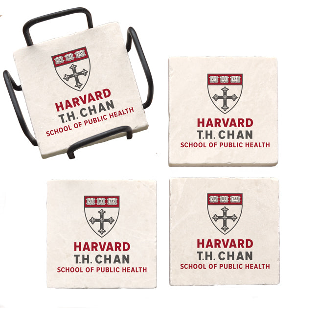 Harvard University Chan School of Public Health Marble Coaster Set