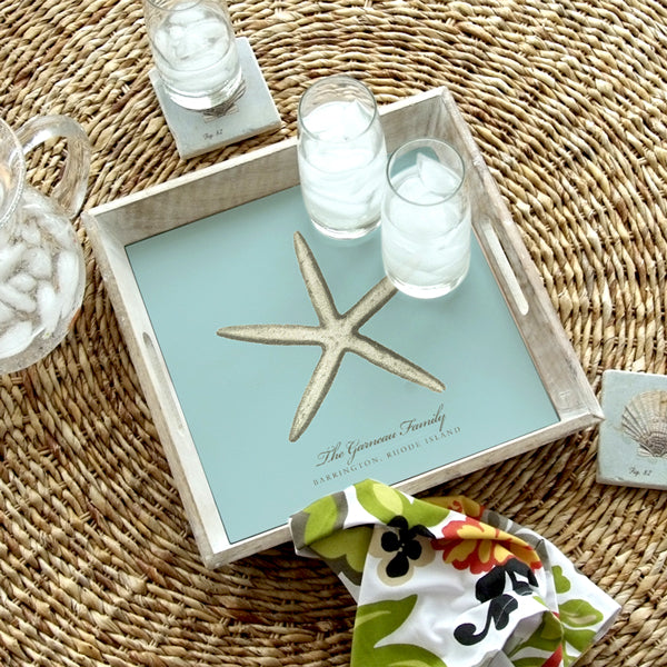 Personalized Serving Tray - Blue Sea Star